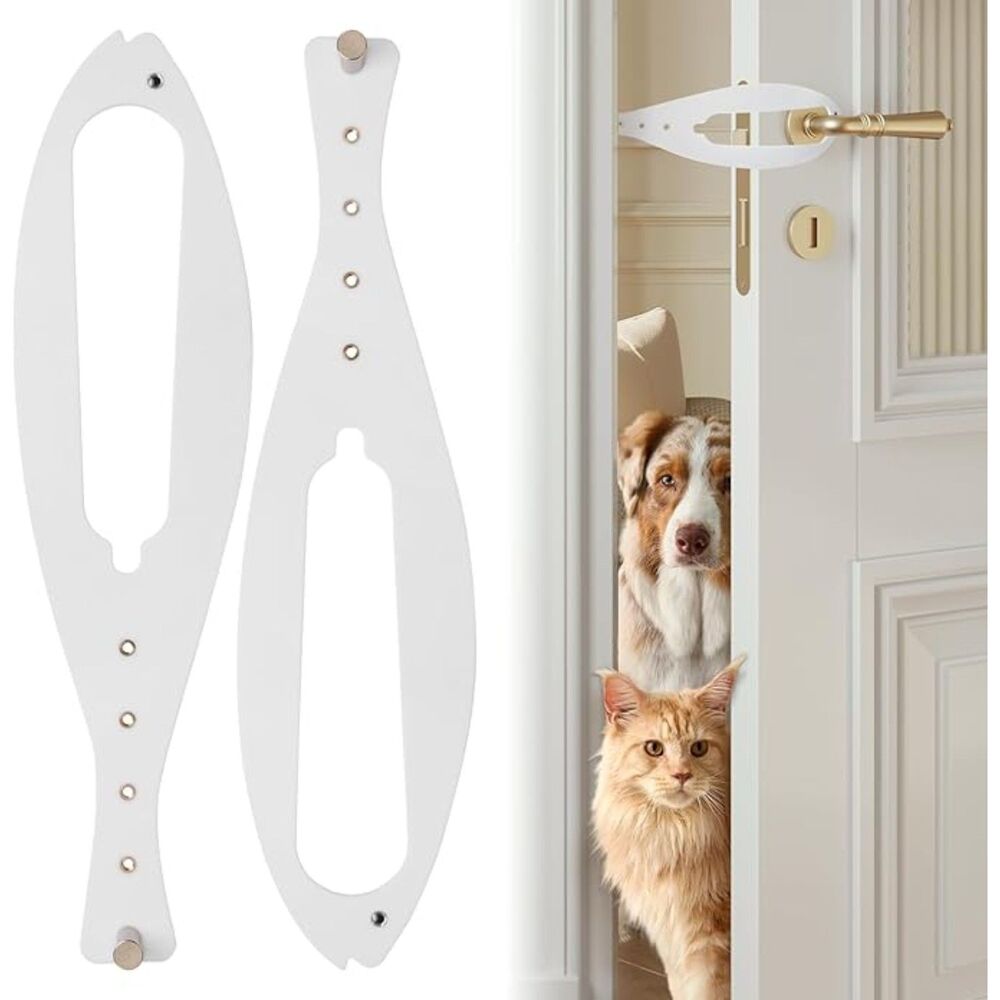 2 Pcs Cat Door Stopper Pet Door Latch to Keep Dog Out of Litter Box‎ and Food